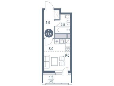 Планировки студии в ЖК «Русич Котельники парк»