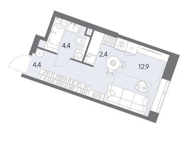 Студия 24.10 кв.м, ЖК «Родина Переделкино», 15 702 939 руб.