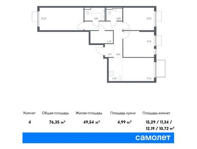 Планировки трехкомнатные в ЖК «Горки Парк»