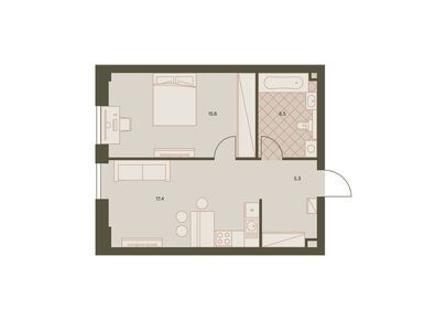 Планировки двухкомнатные в ЖК Eniteo (Энитео)