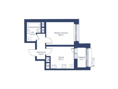 Планировки однокомнатные в ЖК «Цветочный Город»