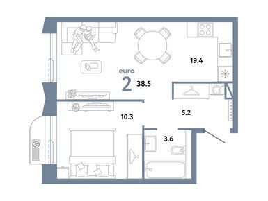 Планировки двухкомнатные в ЖК «Страна. Заречная»