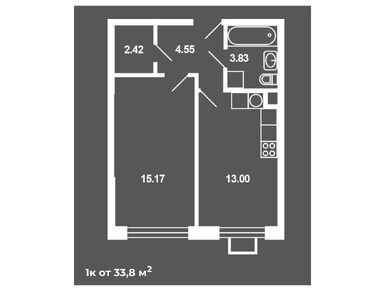 Планировки однокомнатные в ЖК «Краснофлотский»