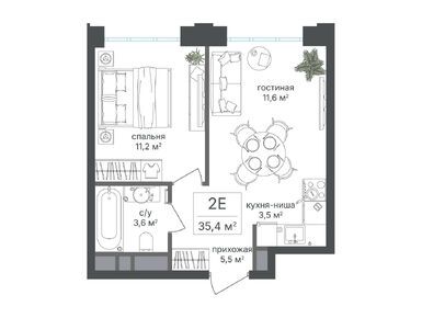 Планировки двухкомнатные в ЖК «Михалковский»