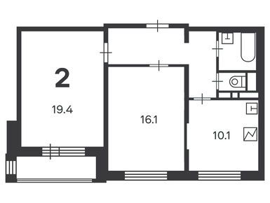 2-комнатная 58.90 кв.м, Жилой дом «Кварцевая ул., д. 2-5», 13 269 888 руб.