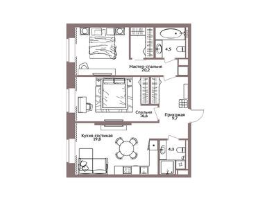 Планировки трехкомнатные в ЖК Legacy (Легаси)