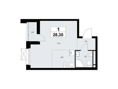 Студия 28.30 кв.м, Жилой район «Родные кварталы», 9 135 240 руб.