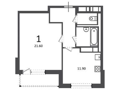 1-комнатная 45.90 кв.м, Жилой дом «Балаклавский пр-кт, д. 17», 21 116 384 руб.