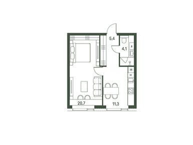 Планировки однокомнатные в ЖК Moments (Моментс)