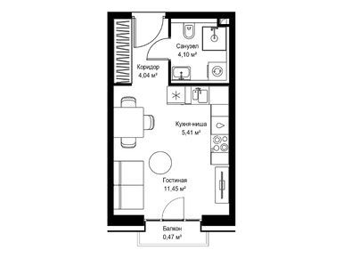Студия 25.47 кв.м, ЖК «Селигер Сити», 14 407 258 руб.