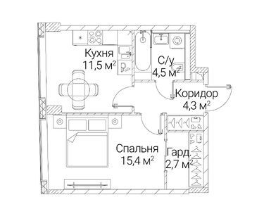 1-комнатная 38.40 кв.м, ЖК «Сезар Будущее», 23 857 152 руб.