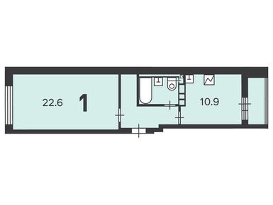 1-комнатная 44.30 кв.м, Жилой дом «Новочеремушкинская ул., д. 56/3», 23 947 553 руб.