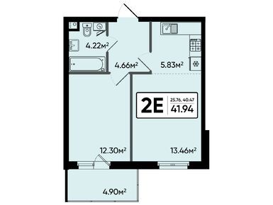 2-комнатная 41.94 кв.м, ЖК «Северный Квартал», 5 680 673 руб.