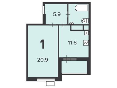 1-комнатная 44.00 кв.м, Жилой дом «Варшавское ш., д. 100, к. 1», 16 486 800 руб.