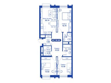 Планировки четырехкомнатные в ЖК iLove (айЛав)