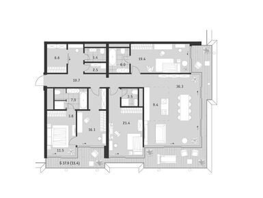 Планировки четырехкомнатные в ЖК «Бадаевский»