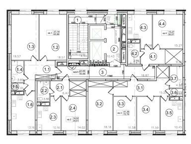 Планировки двухкомнатные в ЖК «Портал»