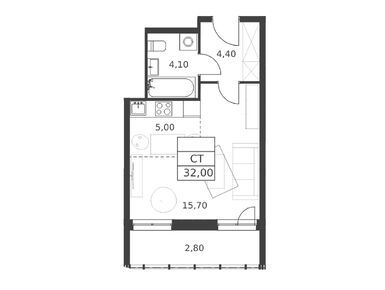 Планировки студии в ЖК «Октябрьский»