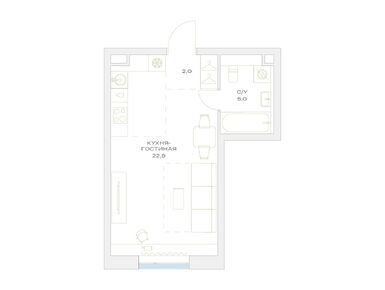 Студия 29.90 кв.м, ЖК «Детали», 11 200 956 руб.