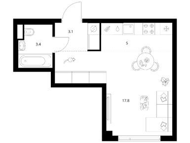 Студия 29.30 кв.м, Саларьево парк, 12 303 070 руб.
