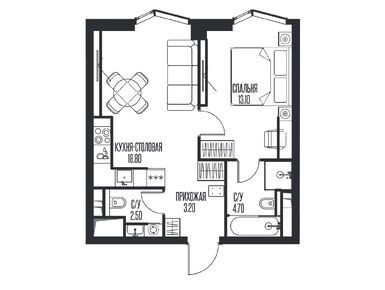 1-комнатная 42.30 кв.м, ЖК «Айс Тауэрс», 35 637 327 руб.