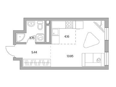 Студия 27.30 кв.м, ЖК «Гранель Коломенское», 14 985 466 руб.