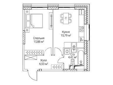 1-комнатная 42.61 кв.м, ЖК SEZAR CITY (Сезар Сити), 25 352 950 руб.