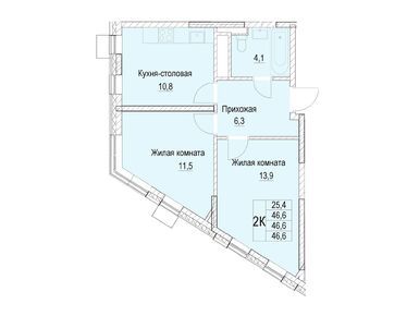 Планировки двухкомнатные в ЖК «Отрадный»