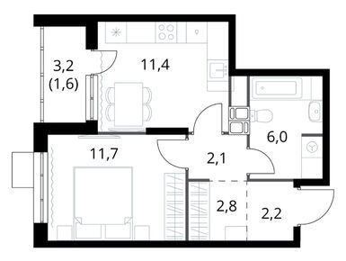 Планировки однокомнатные в ЖК «1-й Саларьевский» (Первый Саларьевский)