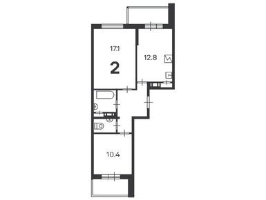 2-комнатная 53.20 кв.м, Жилой дом «Долгопрудная ал., д. 14, к. 1», 15 946 644 руб.