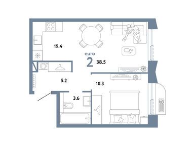 Планировки двухкомнатные в ЖК «Страна. Заречная»
