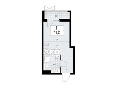 Студия 21.10 кв.м, ЖК «Бунинские кварталы», 9 739 127 руб.