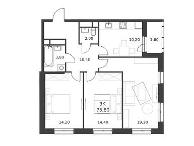 Планировки трехкомнатные в ЖК «Октябрьский»