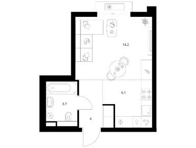 Студия 28.00 кв.м, Ярославский, 9 293 200 руб.