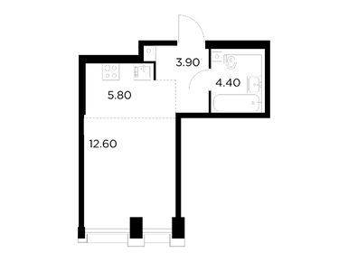 1-комнатная 26.70 кв.м, ЖК «Яркий квартал Injoy» (Инджой), 17 920 900 руб.