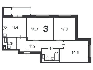 3-комнатная 72.40 кв.м, Жилой дом «Стартовая ул., д. 3/1», 22 299 910 руб.