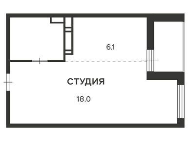 Планировки студии в Жилой дом «Яворки ул., д. 1, к. 5»