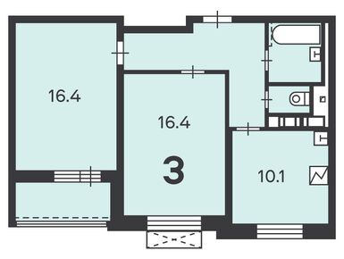 2-комнатная 57.20 кв.м, Жилой дом «Нарвская ул., д. 5», 16 988 400 руб.