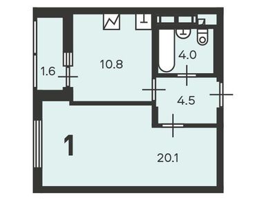 Планировки однокомнатные в Жилой дом «Кусковская ул., д. 12/1»