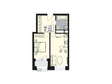 Планировки однокомнатные в ЖК «Атлантис»