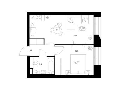 Планировки однокомнатные в Онежский вал