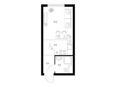 Студия 22.20 кв.м, Кронштадтский 9, 14 136 960 руб.