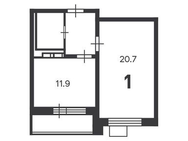 Планировки однокомнатные в Жилой дом «Харьковский пр-д, д. 1А, к. 2»