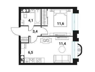Планировки двухкомнатные в ЖК «Интеллигент»