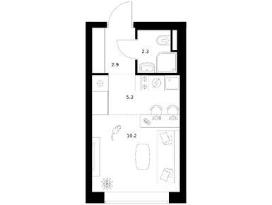 Студия 20.70 кв.м, Мичуринский парк, 16 003 170 руб.