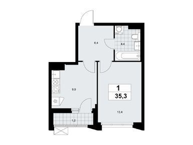 Планировки однокомнатные в ЖК «Деснаречье»
