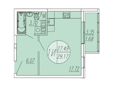 Планировки студии в ЖК «Шолохово»