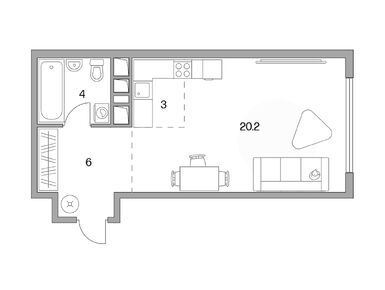Студия 33.20 кв.м, ЖК «Бригантина», 9 541 967 руб.