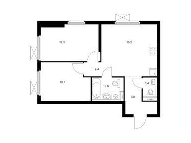 Планировки двухкомнатные в Сигнальный 16