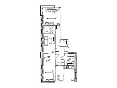 Планировки трехкомнатные в ЖК BRUNO (Бруно)